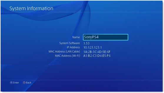 How to find ip clearance address of playstation 4